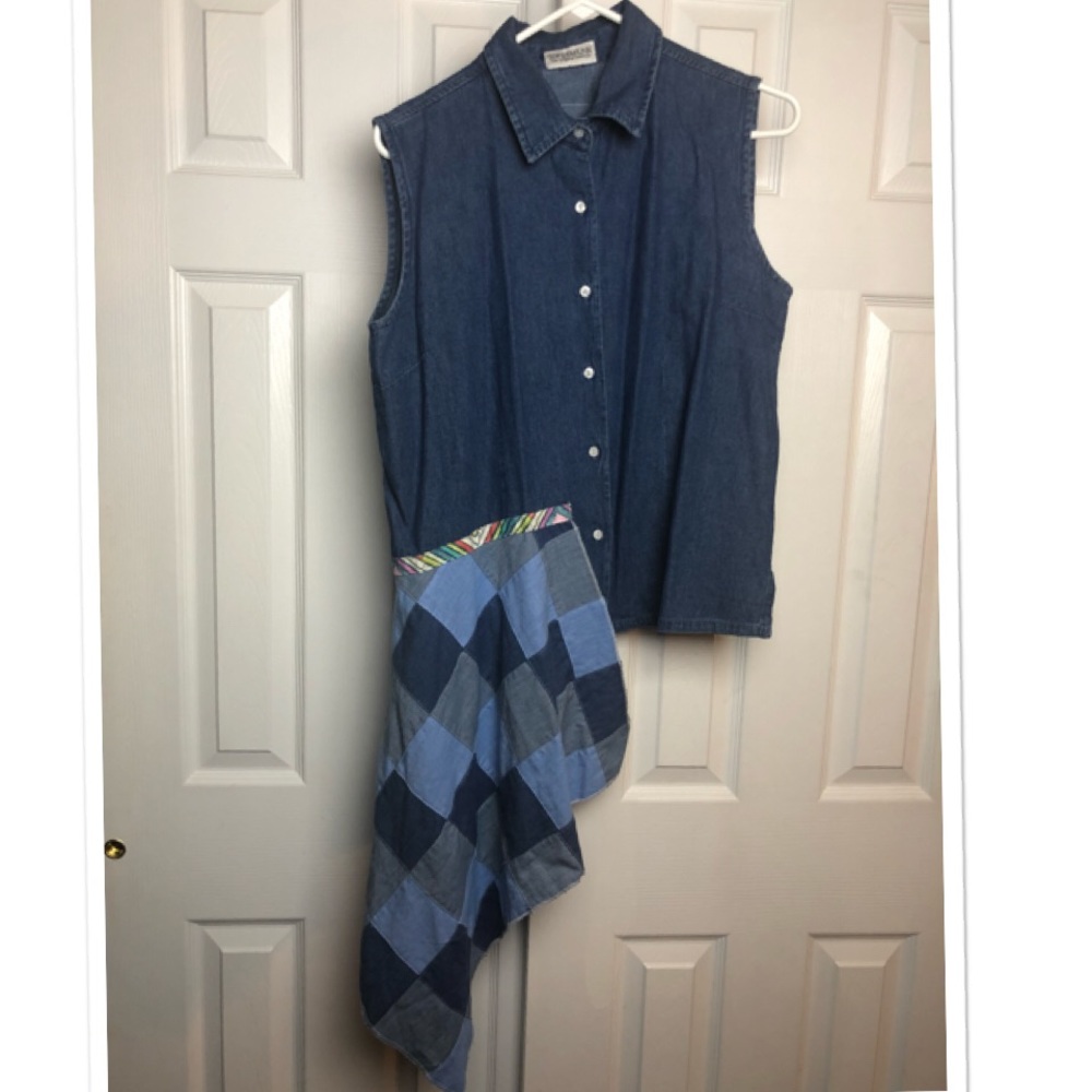 Funky Asymmetrical denim top!